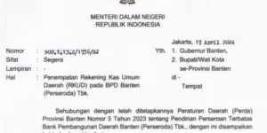 Surat Edaran Mendagri Perihal Pemindahan RKUD ke Bank Banten