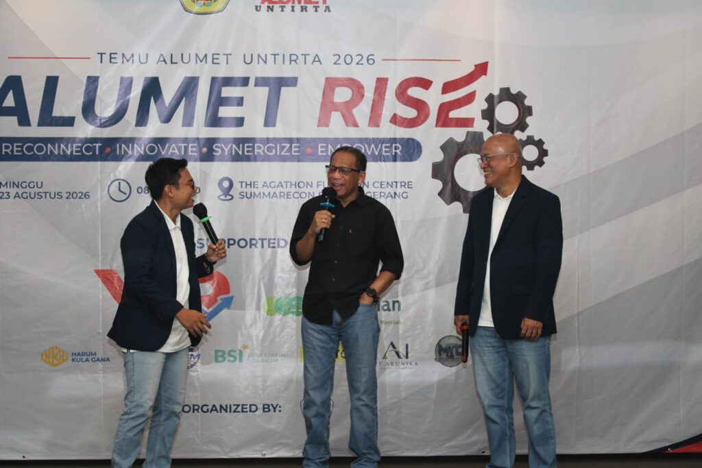 Alumni Teknik Metalurgi Untirta mengikuti sharing session lintas generasi pada Temu Alumet Untirta 2026 di Tangerang.