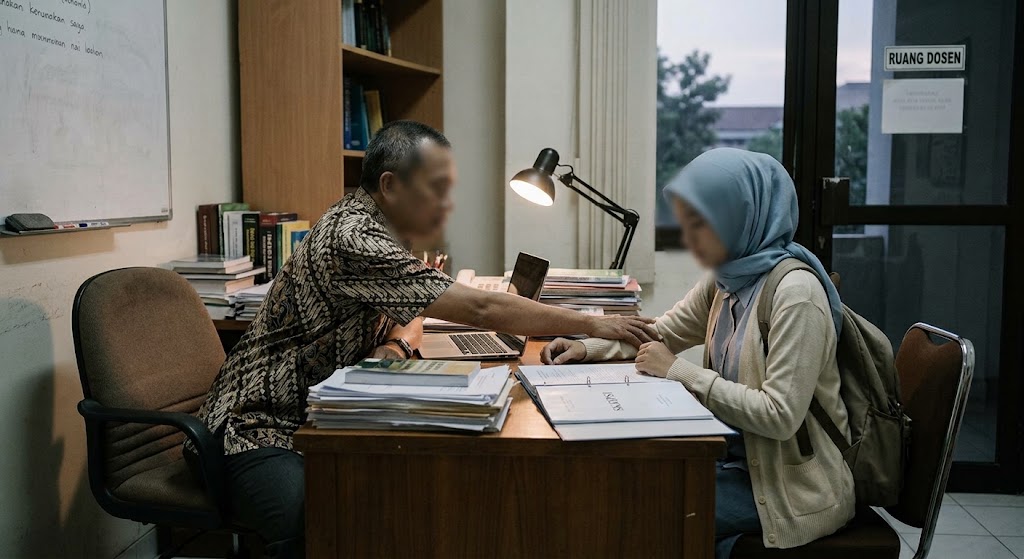 Ilustrasi dugaan pelecehan mahasiswi Uniba saat bimbingan skripsi
